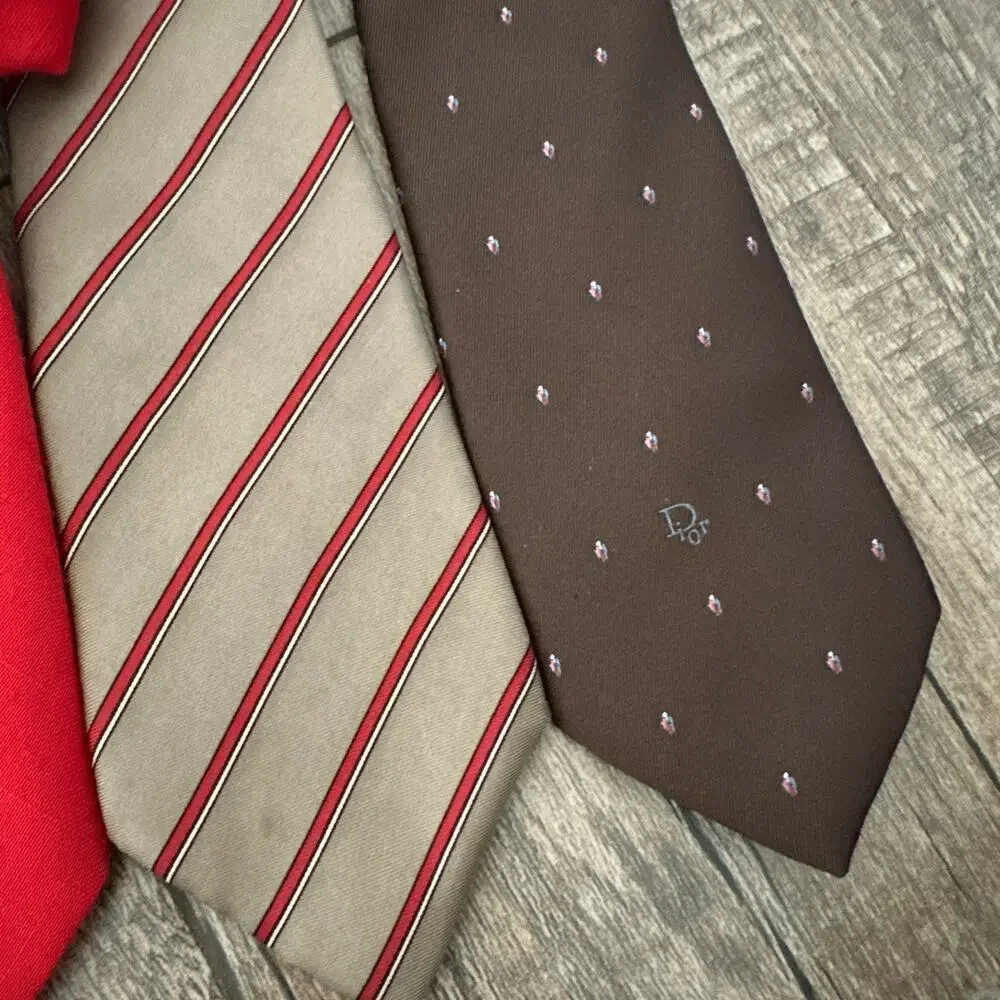 Designer Tie Lot of 4 Givenchy, Christian Dior, Yves Saint Laurent & More